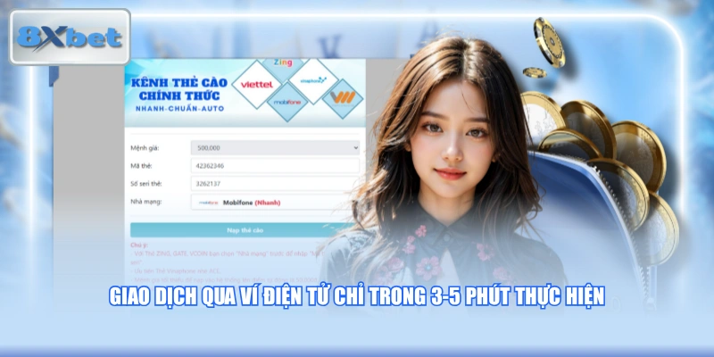 Giao dịch qua ví điện tử chỉ trong 3-5 phút thực hiện